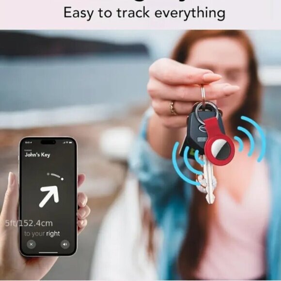 Air Tag Silicone Keychains  for Pets or Bags 4 Pack NWT - Picture 2 of 3